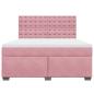 Preview: Boxspringbett mit Matratze Rosa 180x200 cm Samt