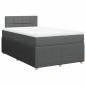 Preview: ARDEBO.de - Boxspringbett mit Matratze Dunkelgrau 120x200 cm Stoff