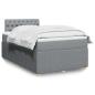 Preview: ARDEBO.de - Boxspringbett mit Matratze Hellgrau 120x200 cm Stoff