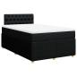 Preview: ARDEBO.de - Boxspringbett mit Matratze Schwarz 120x200 cm Stoff
