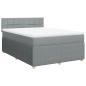Preview: Boxspringbett mit Matratze Hellgrau 140x190 cm Stoff