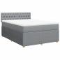 Preview: Boxspringbett mit Matratze Hellgrau 140x190 cm Stoff