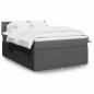 Preview: ARDEBO.de - Boxspringbett mit Matratze Dunkelgrau 140x190 cm Stoff