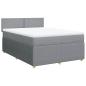 Preview: Boxspringbett mit Matratze Hellgrau 140x200 cm Stoff