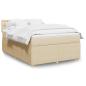 Preview: ARDEBO.de - Boxspringbett mit Matratze Creme 140x200 cm Stoff