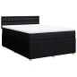Preview: ARDEBO.de - Boxspringbett mit Matratze Schwarz 160x200 cm Stoff