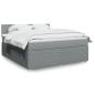 Preview: ARDEBO.de - Boxspringbett mit Matratze Hellgrau 180x200 cm Stoff