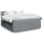 Preview: ARDEBO.de - Boxspringbett mit Matratze Hellgrau 180x200 cm Stoff