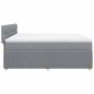 Preview: Boxspringbett mit Matratze Hellgrau 180x200 cm Stoff