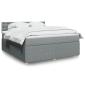 Preview: ARDEBO.de - Boxspringbett mit Matratze Hellgrau 180x200 cm Stoff