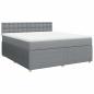 Preview: Boxspringbett mit Matratze Hellgrau 180x200 cm Stoff