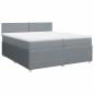 Preview: Boxspringbett mit Matratze Hellgrau 200x200 cm Stoff