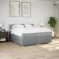 Preview: Boxspringbett mit Matratze Hellgrau 200x200 cm Stoff