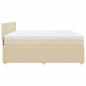 Preview: Boxspringbett mit Matratze Creme 200x200 cm Stoff