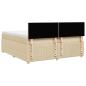 Preview: Boxspringbett mit Matratze Creme 200x200 cm Stoff