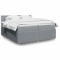 Preview: ARDEBO.de - Boxspringbett mit Matratze Hellgrau 200x200 cm Stoff