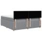 Preview: Boxspringbett mit Matratze Hellgrau 200x200 cm Stoff