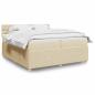 Preview: ARDEBO.de - Boxspringbett mit Matratze Creme 200x200 cm Stoff