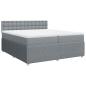 Preview: Boxspringbett mit Matratze Hellgrau 200x200 cm Stoff