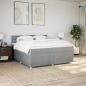 Preview: Boxspringbett mit Matratze Hellgrau 200x200 cm Stoff
