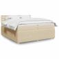Preview: ARDEBO.de - Boxspringbett mit Matratze Creme 200x200 cm Stoff