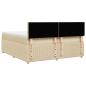 Preview: Boxspringbett mit Matratze Creme 200x200 cm Stoff