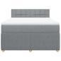 Preview: ARDEBO.de - Boxspringbett mit Matratze Hellgrau 140x200 cm Stoff