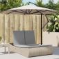 Preview: ARDEBO.de - Doppel-Sonnenliege mit Auflagen Beige Poly Rattan