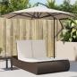Preview: ARDEBO.de - Doppel-Sonnenliege mit Auflagen Braun Poly Rattan