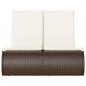 Preview: Doppel-Sonnenliege mit Auflagen Braun Poly Rattan