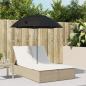 Preview: ARDEBO.de - Doppel-Sonnenliege mit Kissen & Sonnenschirm Beige Poly Rattan