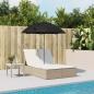 Preview: Doppel-Sonnenliege mit Kissen & Sonnenschirm Beige Poly Rattan