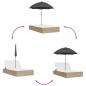Preview: Doppel-Sonnenliege mit Kissen & Sonnenschirm Beige Poly Rattan