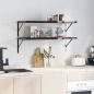 Preview: Wandregale 2 Stk. 100x40x3 cm Schwarz Edelstahl