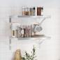 Preview: ARDEBO.de - Wandregale 2 Stk. 50x30x3 cm Silbern Edelstahl