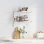 Preview: Wandregale 2 Stk. 50x30x3 cm Silbern Edelstahl