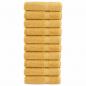 Preview: ARDEBO.de - Premium-Badetücher SOLUND 10 Stk. Gold 100x150 cm 600 g/m²