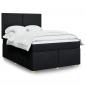Preview: ARDEBO.de - Boxspringbett mit Matratze Schwarz 140x190 cm Stoff