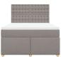 Preview: Boxspringbett mit Matratze Taupe 140x190 cm Stoff