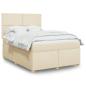 Preview: ARDEBO.de - Boxspringbett mit Matratze Creme 140x200 cm Stoff
