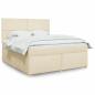 Preview: ARDEBO.de - Boxspringbett mit Matratze Creme 180x200 cm Stoff