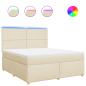 Preview: Boxspringbett mit Matratze Creme 180x200 cm Stoff