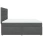 Preview: Boxspringbett mit Matratze Dunkelgrau 200x200 cm Stoff