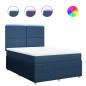 Preview: Boxspringbett mit Matratze Blau 160x200 cm Stoff