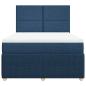 Preview: Boxspringbett mit Matratze Blau 160x200 cm Stoff