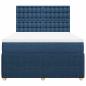 Preview: Boxspringbett mit Matratze Blau 160x200 cm Stoff