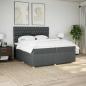 Preview: ARDEBO.de - Boxspringbett mit Matratze Dunkelgrau 200x200 cm Stoff