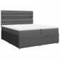 Preview: Boxspringbett mit Matratze Dunkelgrau 200x200 cm Stoff