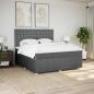 Preview: ARDEBO.de - Boxspringbett mit Matratze Dunkelgrau 180x200 cm Stoff