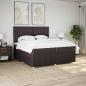 Preview: ARDEBO.de - Boxspringbett mit Matratze Dunkelbraun 200x200 cm Stoff